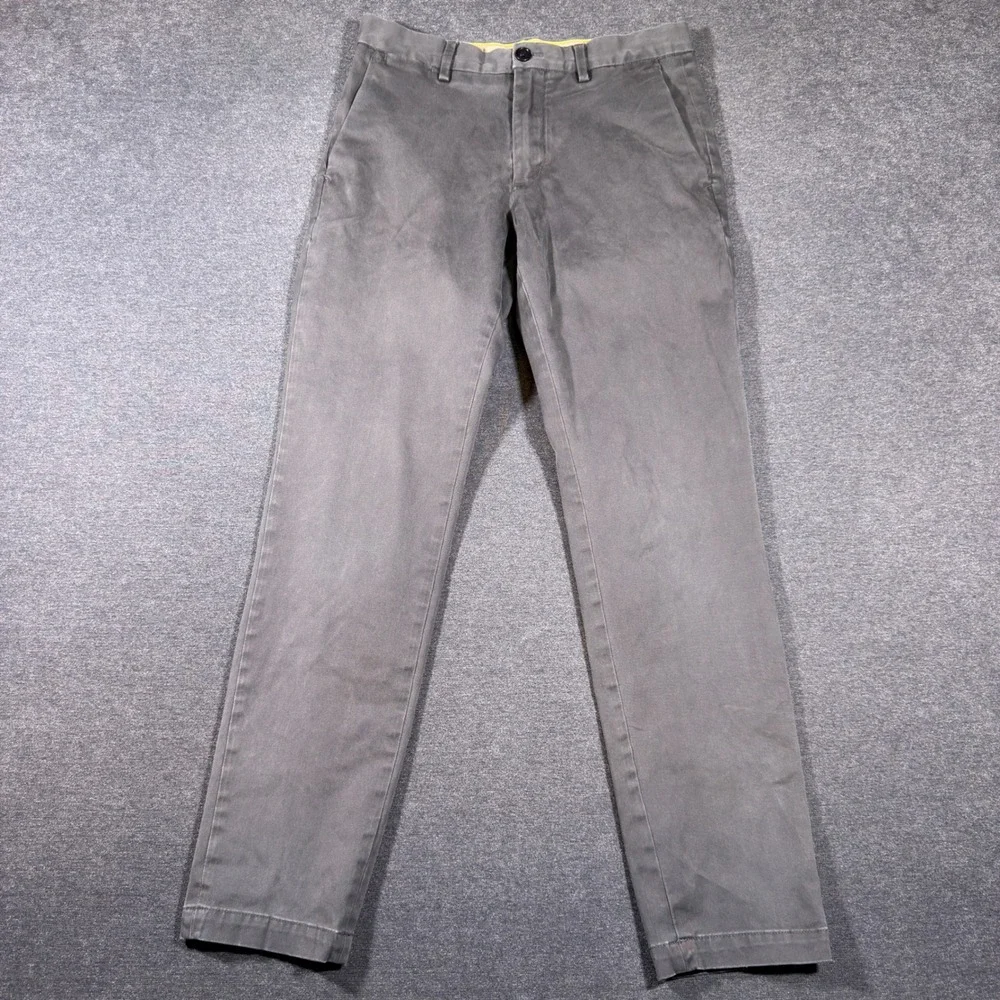 Banana Republic Chino Pants Mens 30x30 Gray Slim Fit Cotton Blend Casual Pant